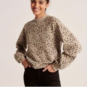 Abercrombie & Fitch Mini Mockneck Brown Spotted Sweater Size Medium